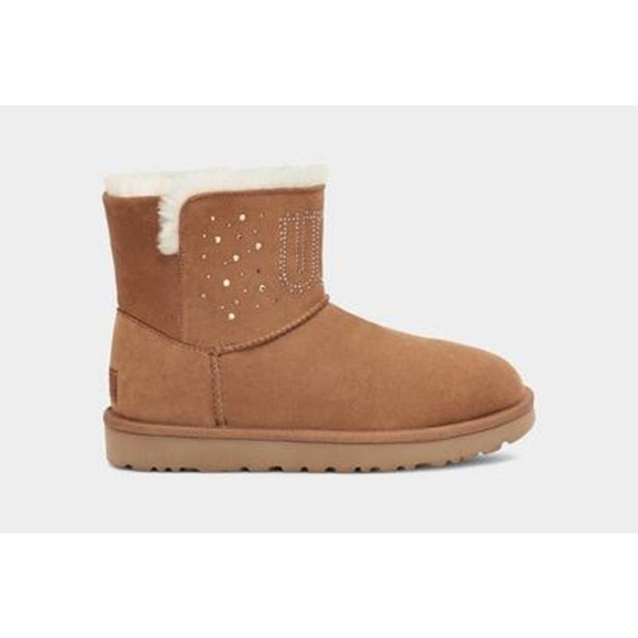 UGG Australia Women's Chestnut Classic Gem Lined Mini Boots Size 6 US - Picture 2 of 11